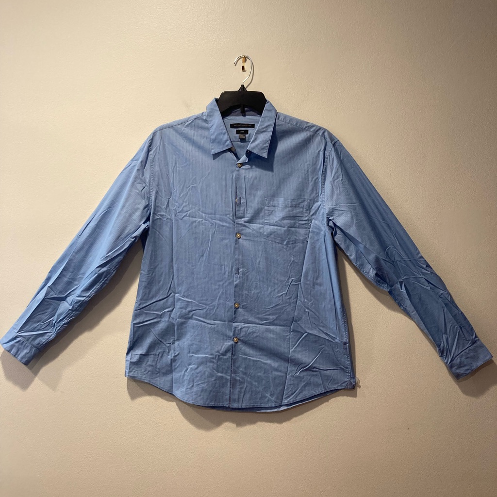 John Varvatos Luxe Brand Designer Mens Shirt Menswear Blue Button Size Xl John Varvatos Luxe Brand Designer Mens Shirt Menswear Blue Button Size Xl